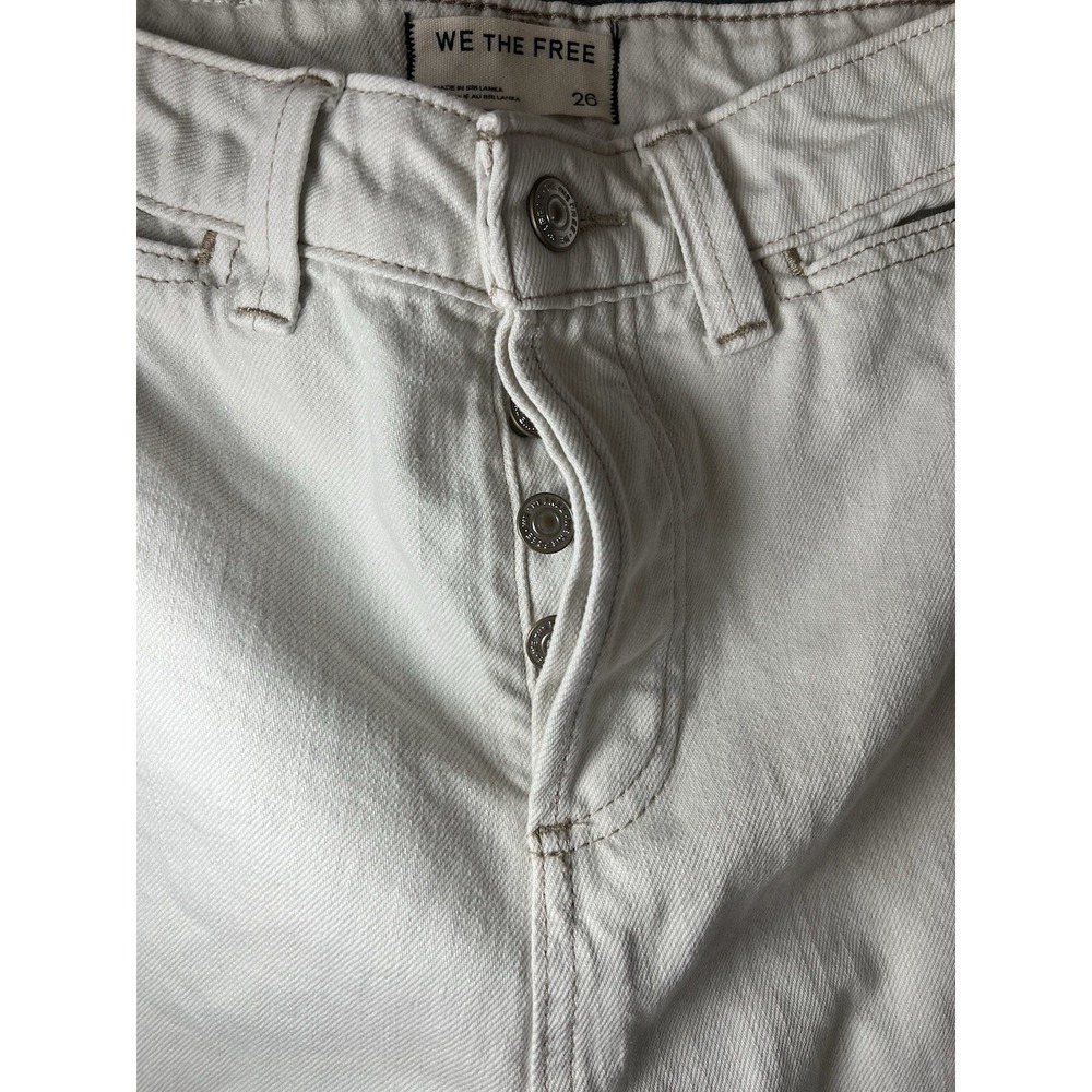 We The Free Women Ivory High Rise Wide Leg Sailor Pants Jeans Sz 26 Coastal Chic - Picture 2 of 8